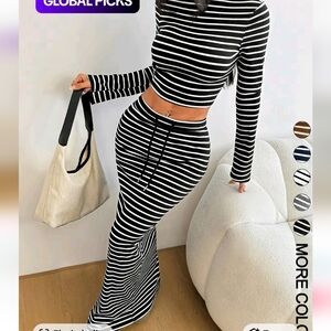 Black and White Striped Maxi Dress